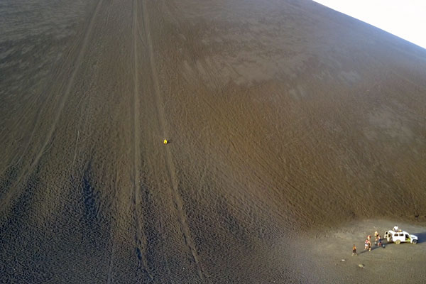 Vulkan Surfen Cerro Negro Abfahrt