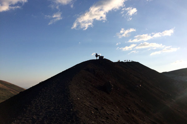 Vulkan Surfen Cerro Negro Aufstieg